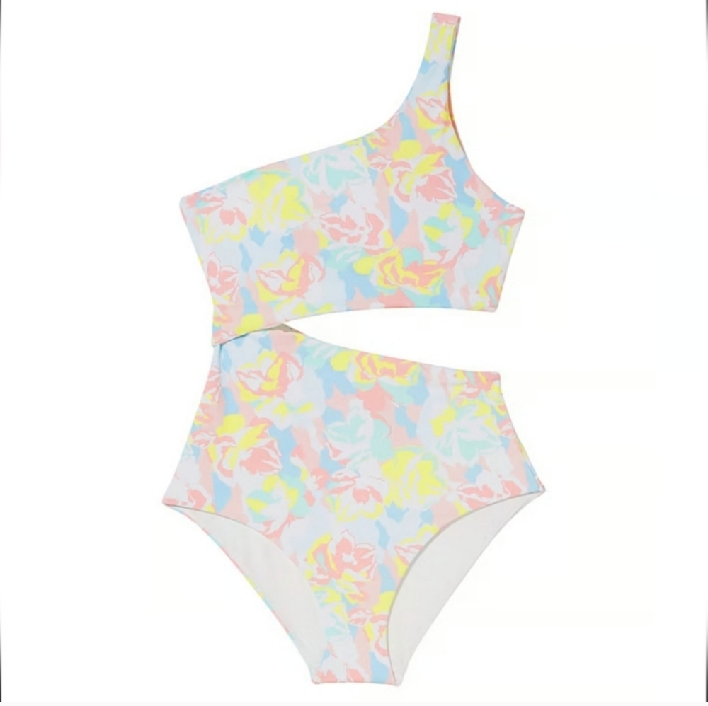 Victoria's Secret Cut-Out One Piece Swimsuit in Camo Floral